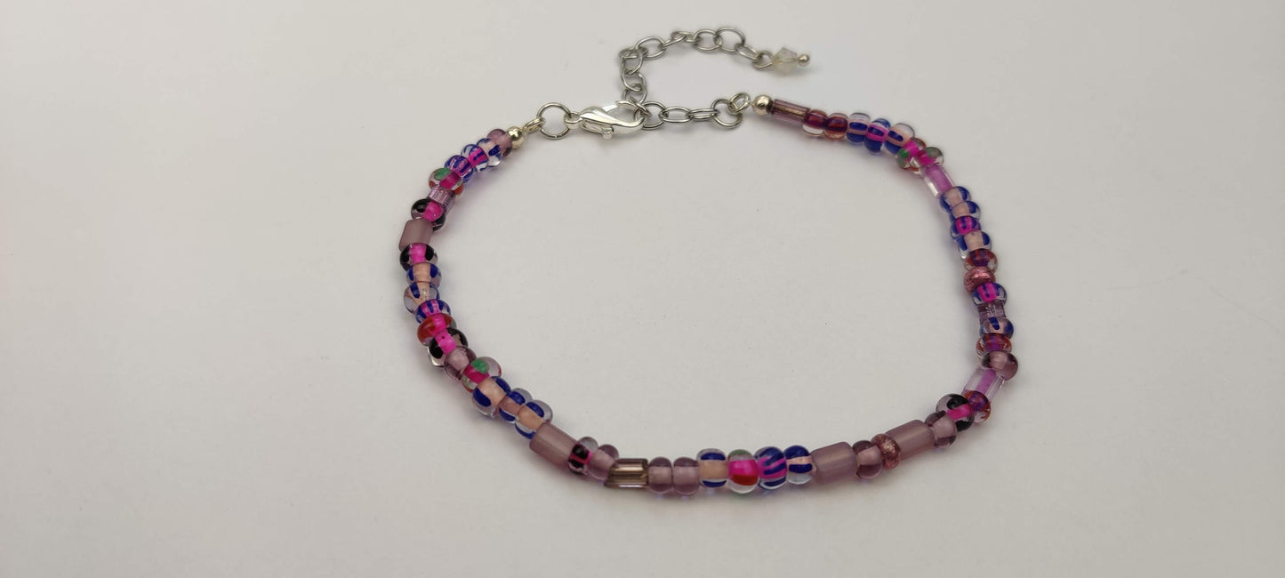 Purple Glass Beads Bracelet