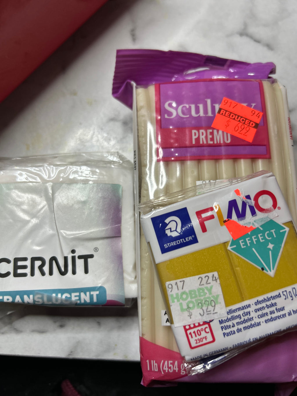 Pink Heart polymer Clay Earrings