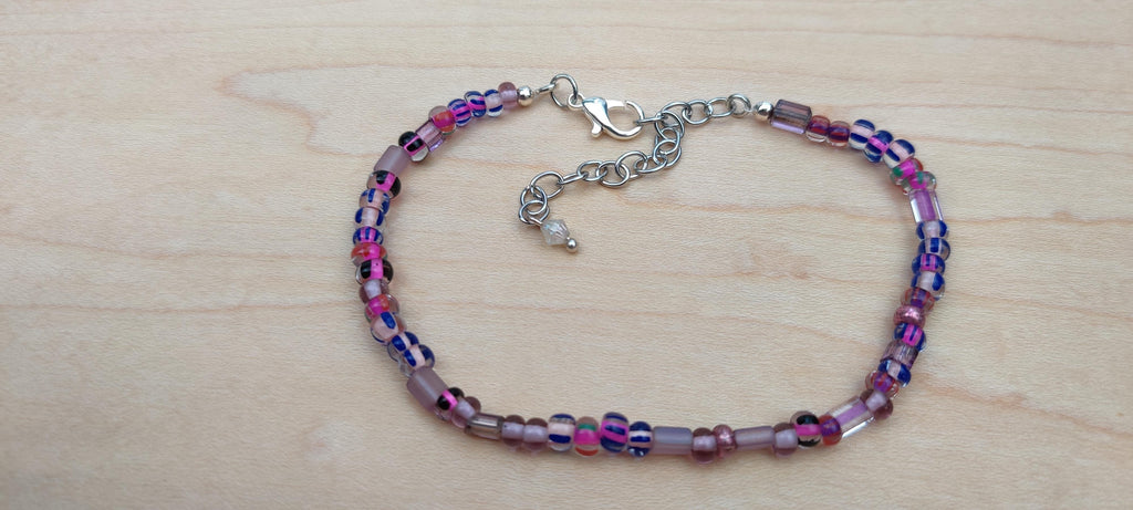 Purple Glass Beads Bracelet