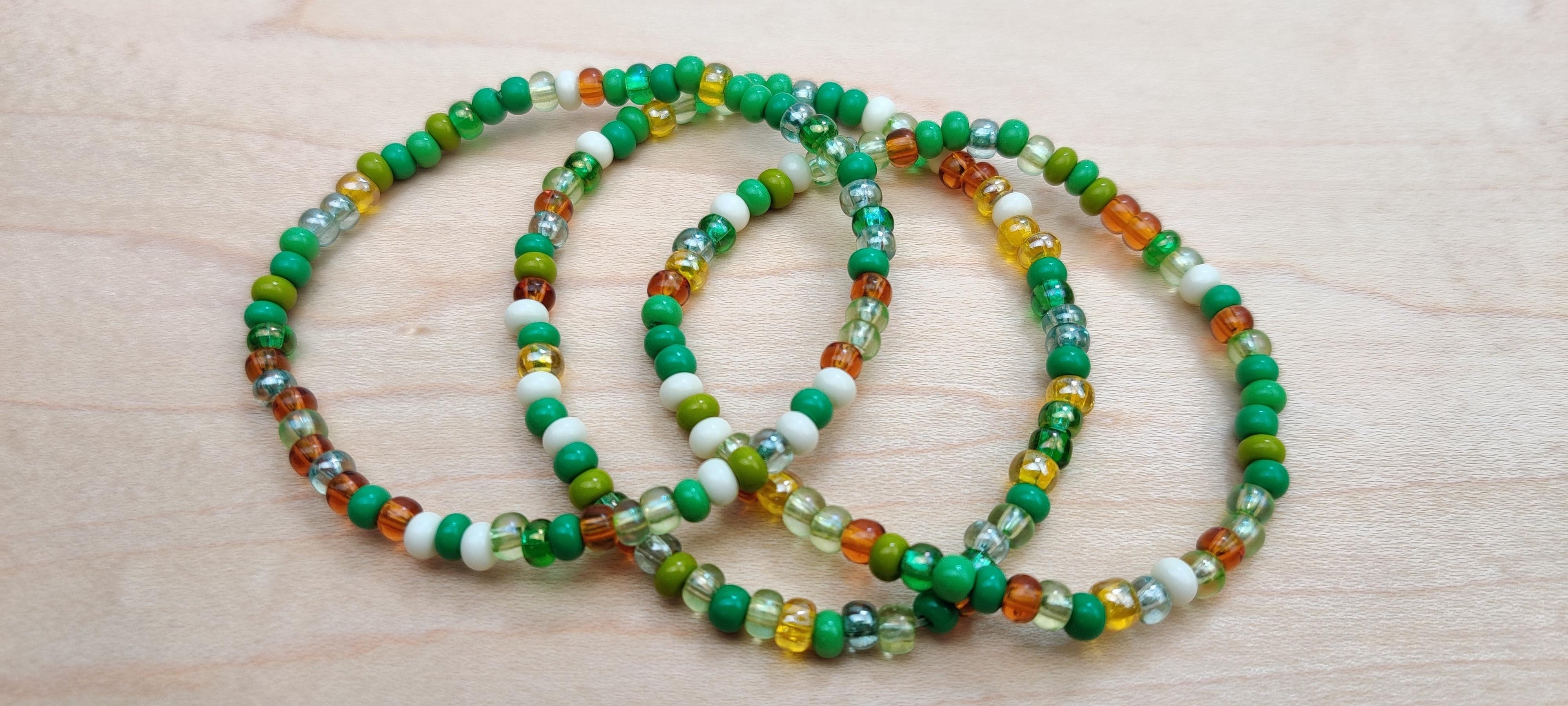 Three Bracelets in Shades of Greens and Browns