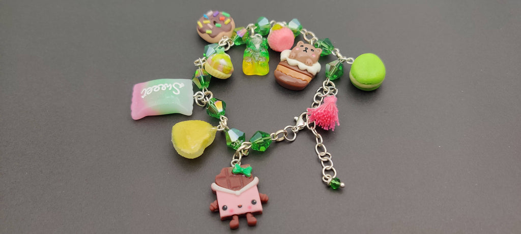 Green Kawaii Candy Charm Bracelet