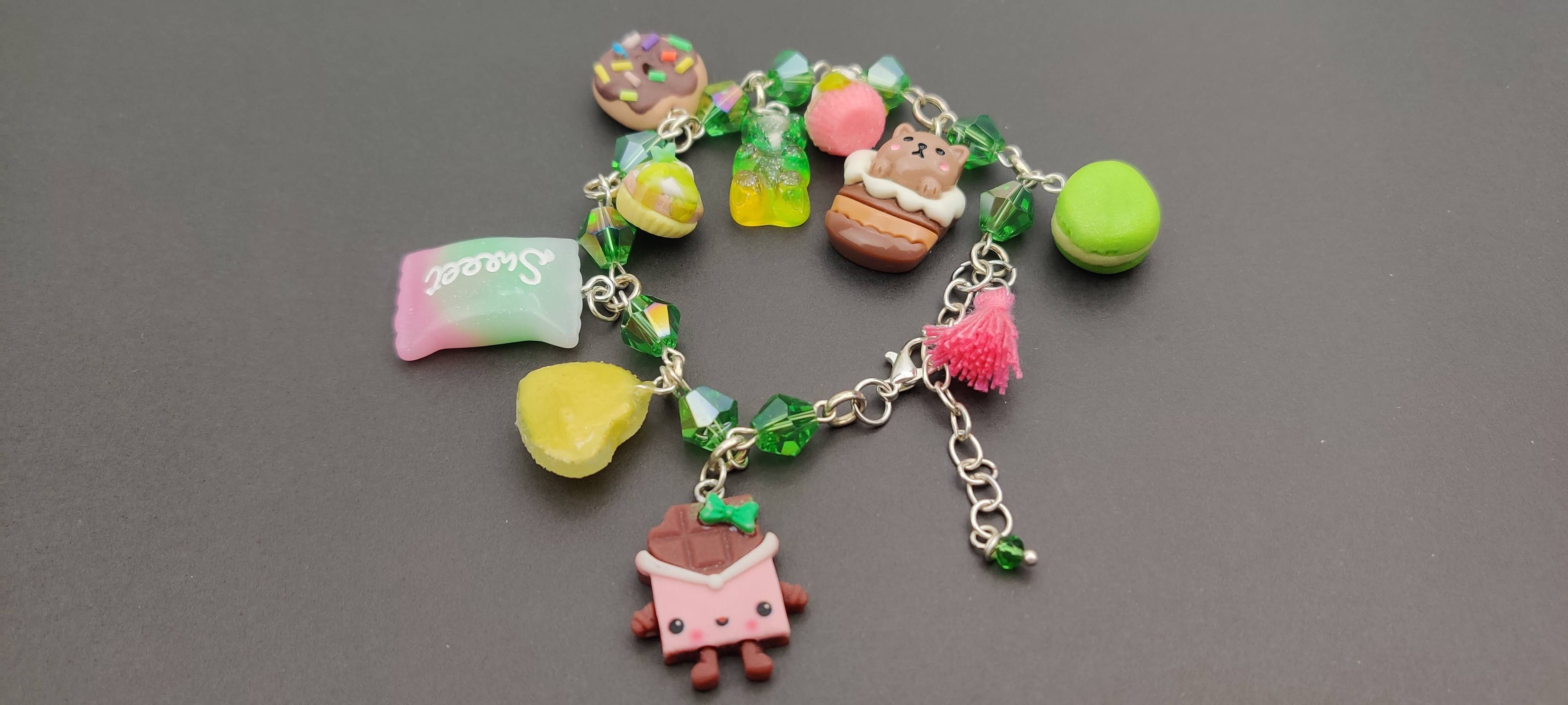 Green Kawaii Candy Charm Bracelet