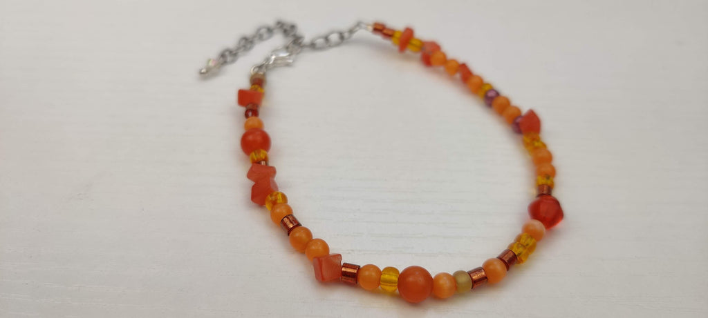 Orange Glass Beads Bracelet