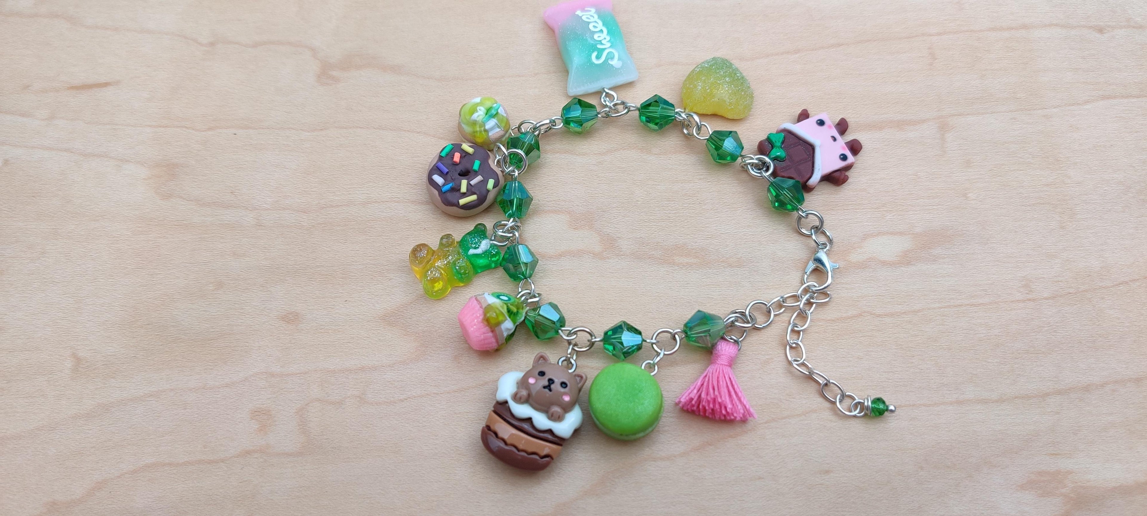Green Kawaii Candy Charm Bracelet