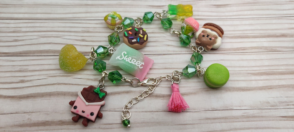 Green Kawaii Candy Charm Bracelet
