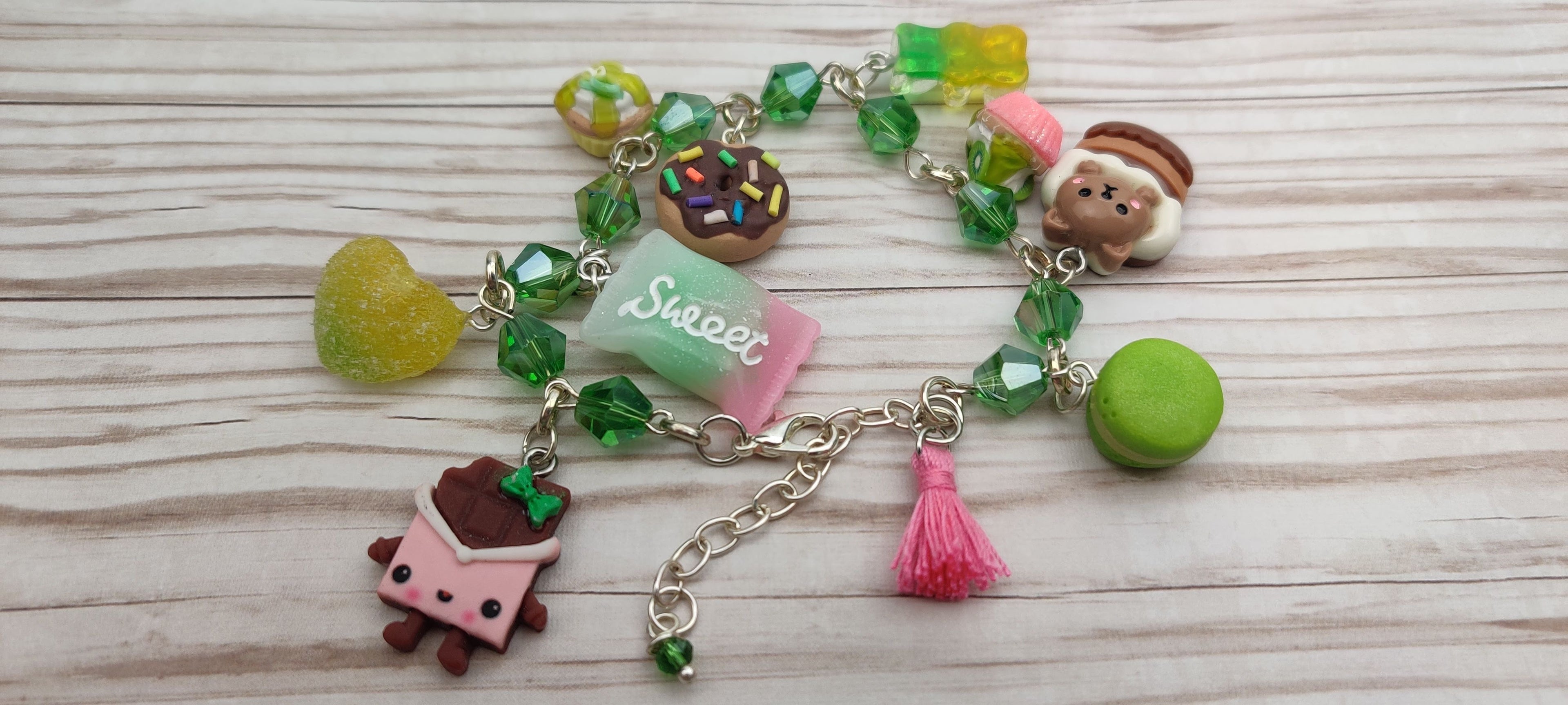 Green Kawaii Candy Charm Bracelet