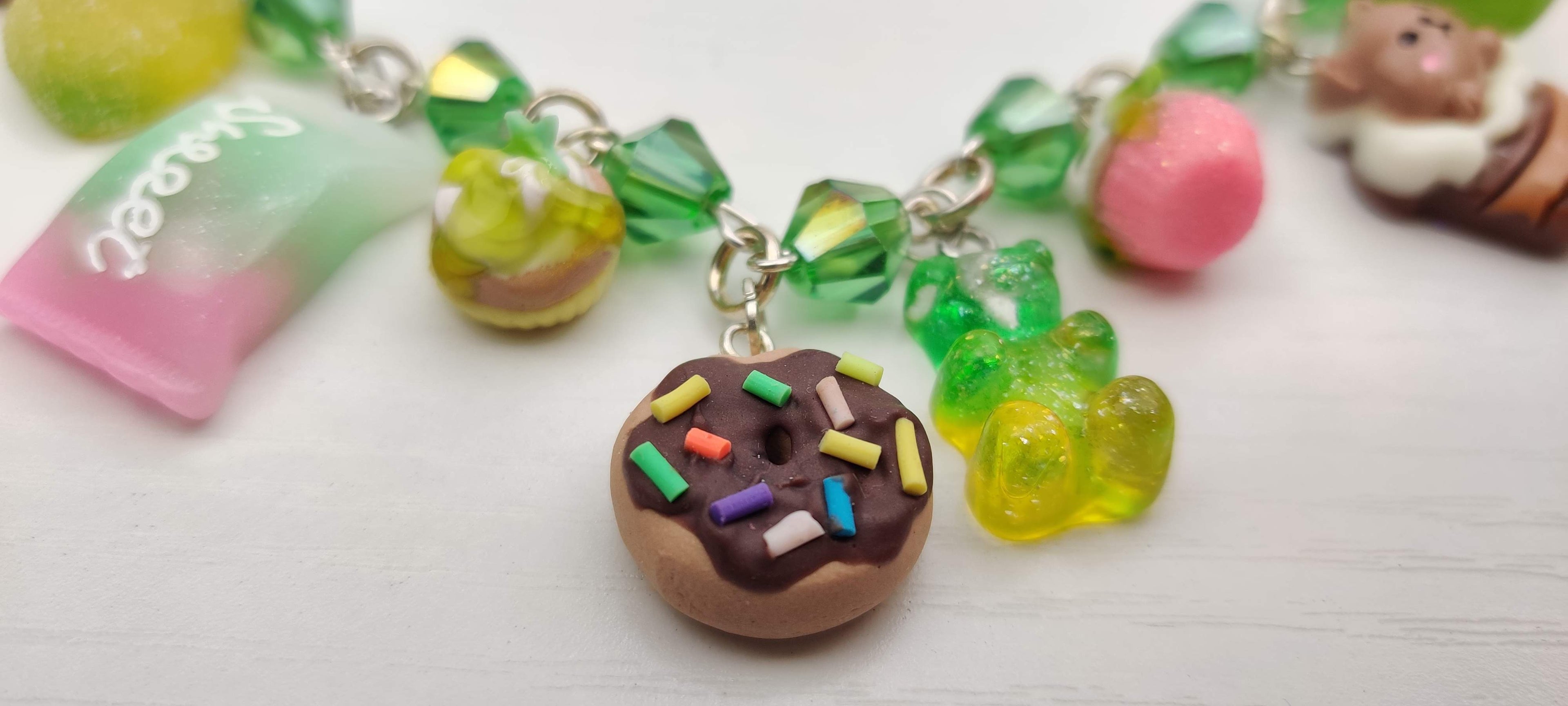 Green Kawaii Candy Charm Bracelet
