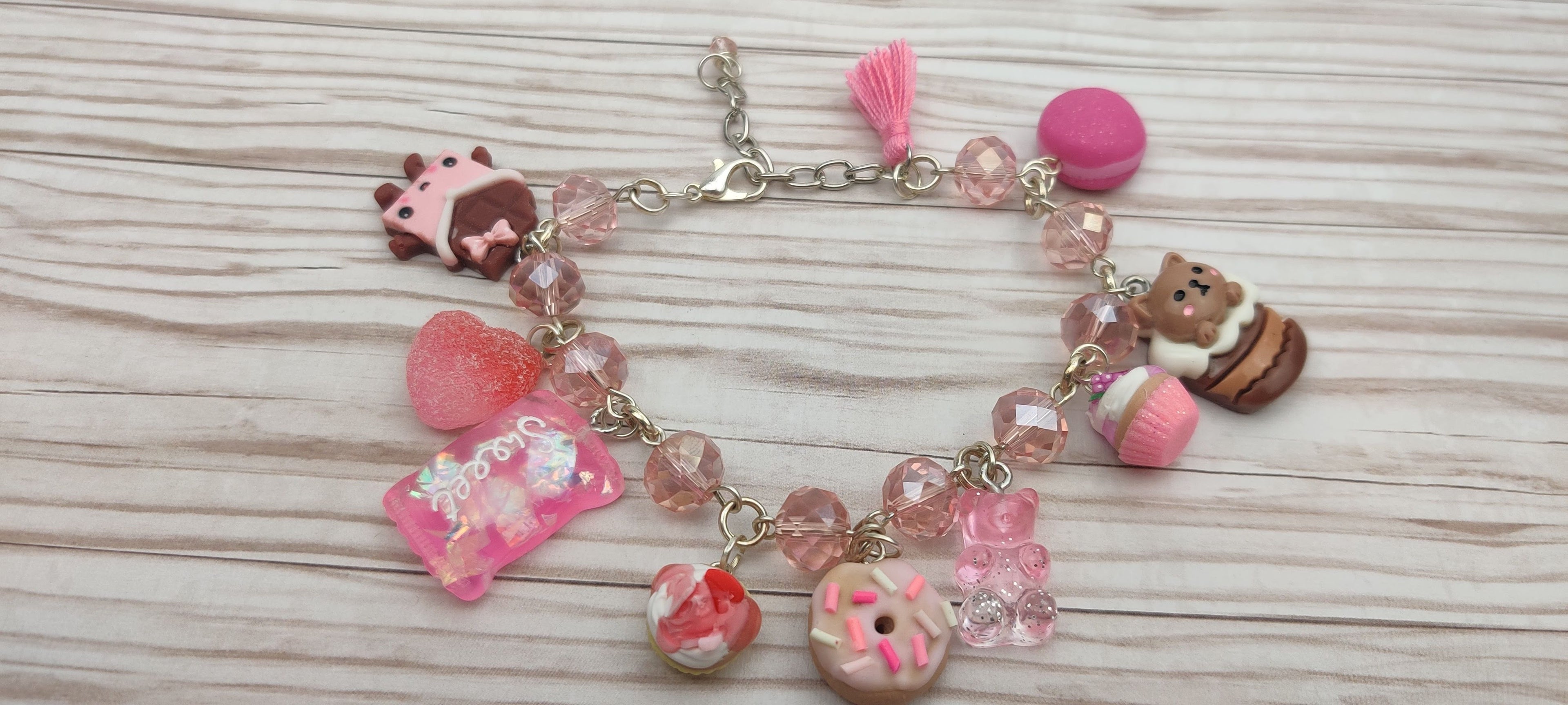 Pink Kawaii Candy Charm Bracelet