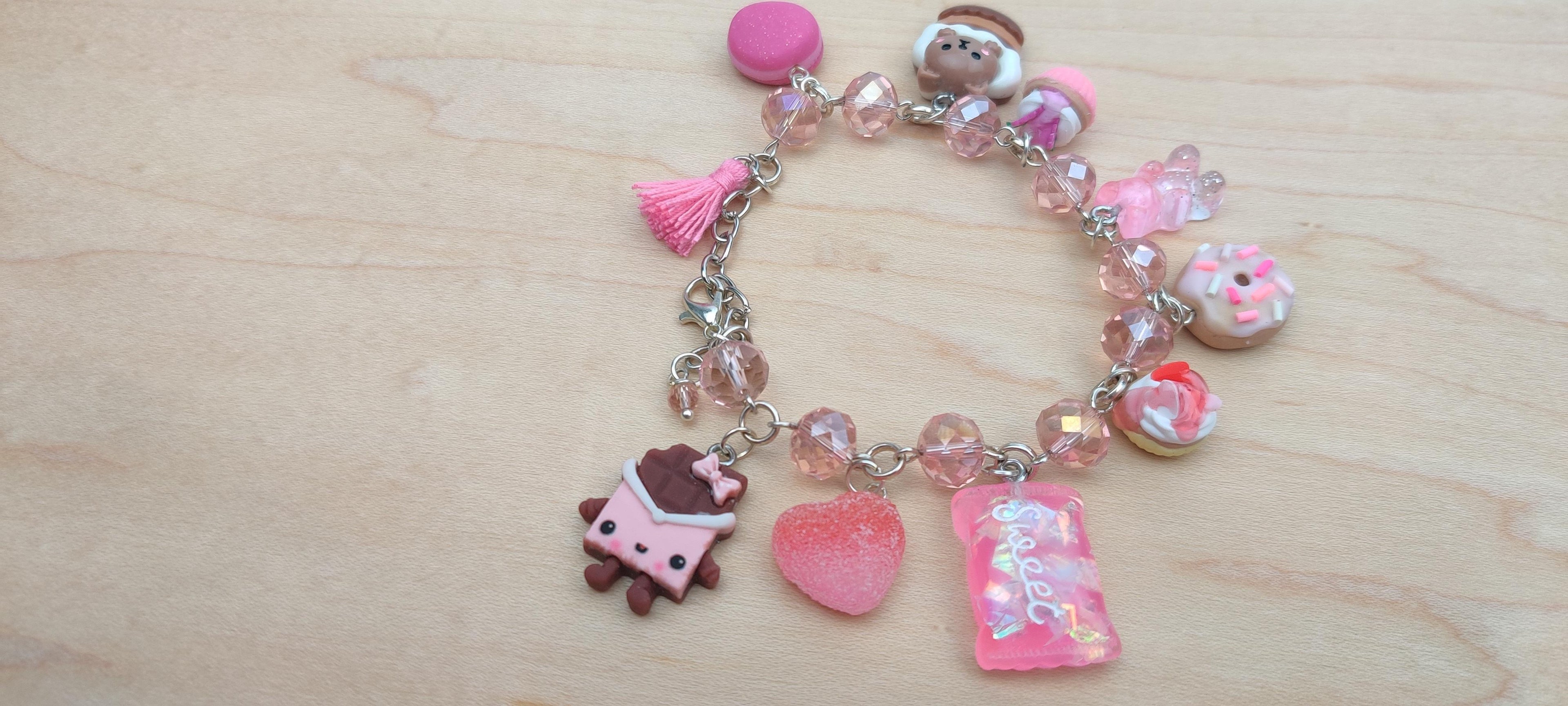 Pink Kawaii Candy Charm Bracelet