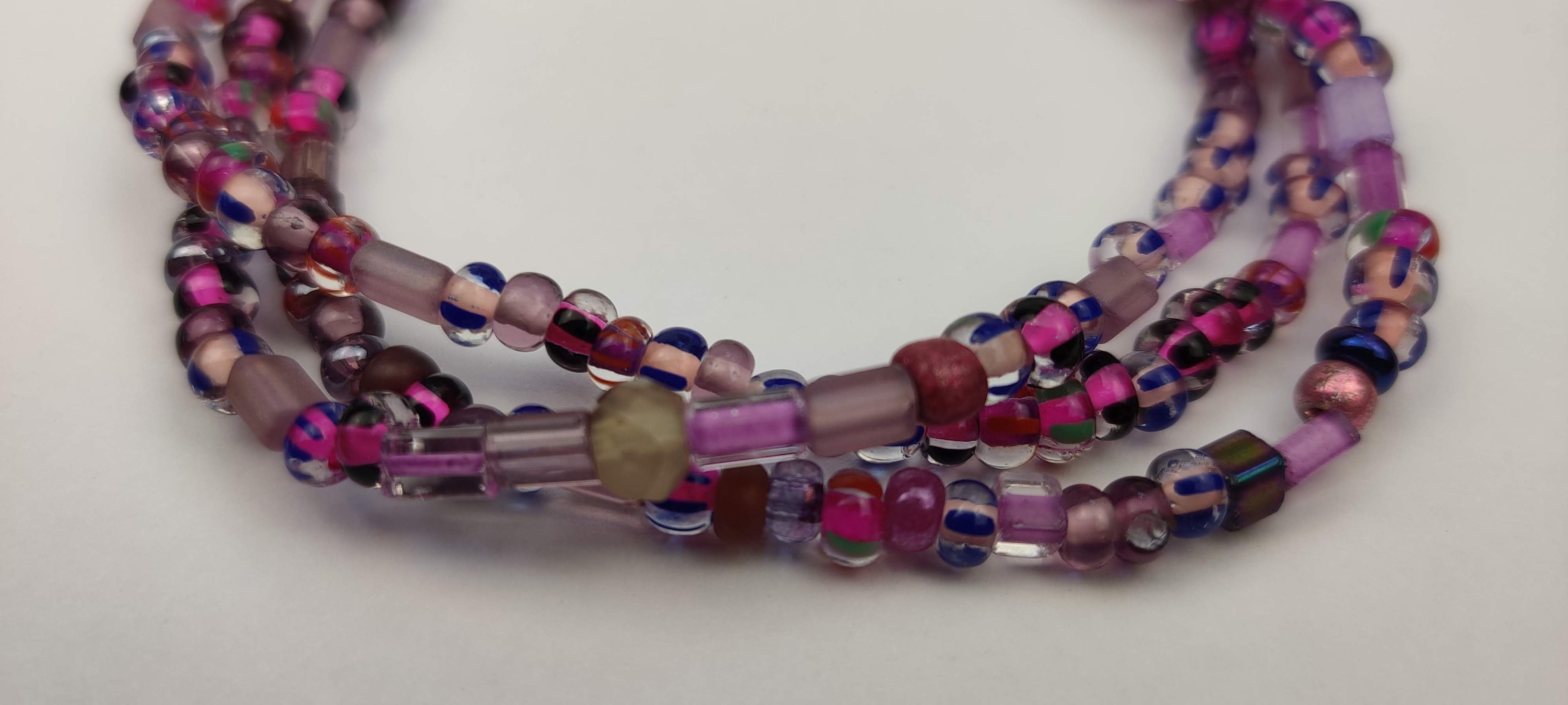Three Strand Bracelet with Purple Beads