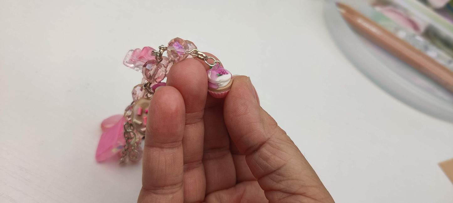 Pink Kawaii Candy Charm Bracelet