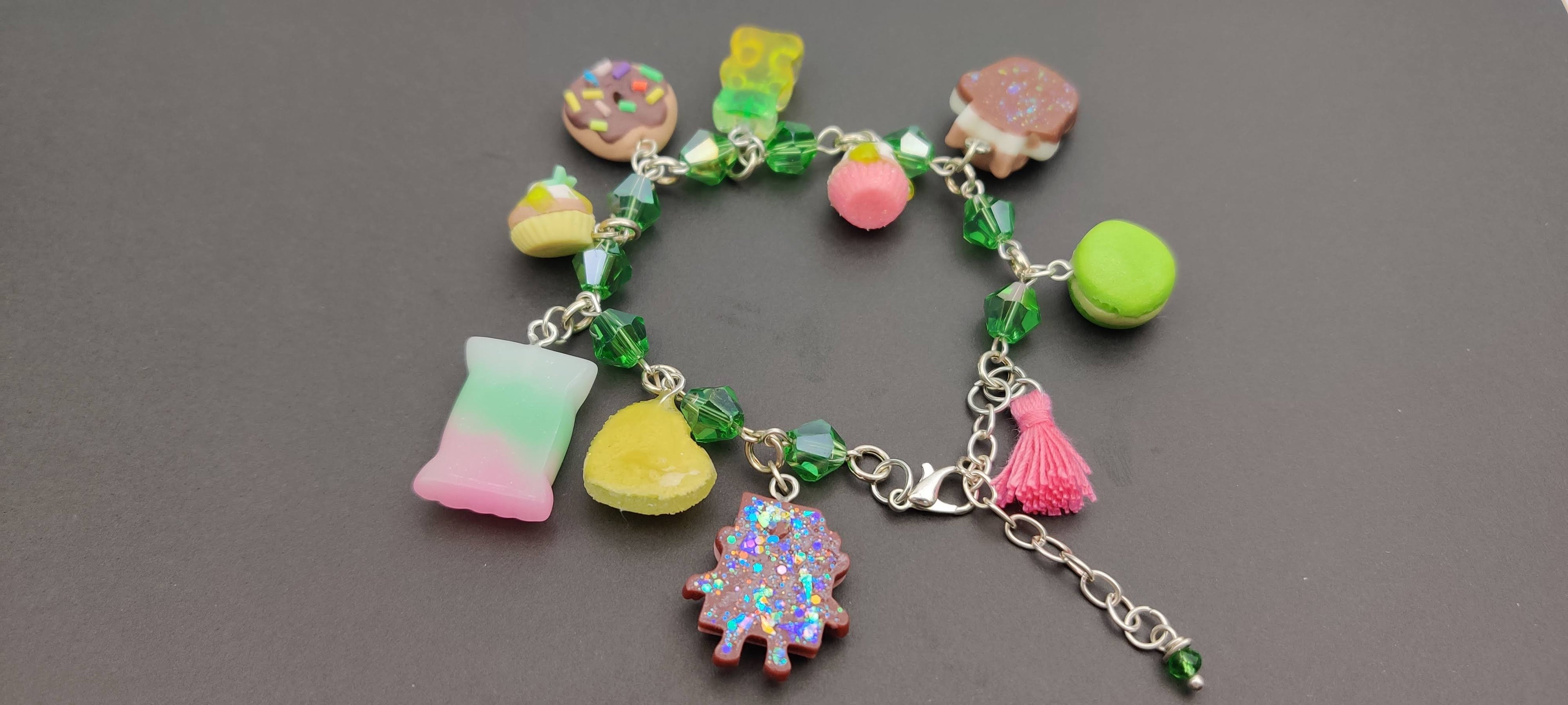 Green Kawaii Candy Charm Bracelet