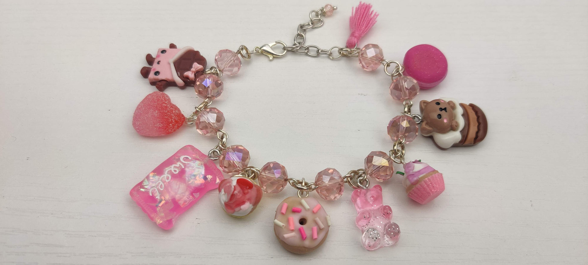 Pink Kawaii Candy Charm Bracelet