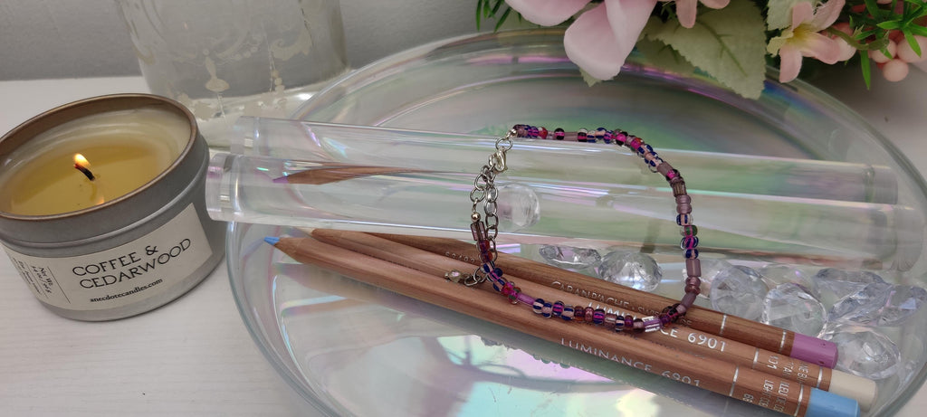 Purple Glass Beads Bracelet