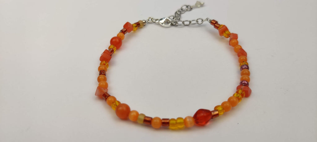 Orange Glass Beads Bracelet