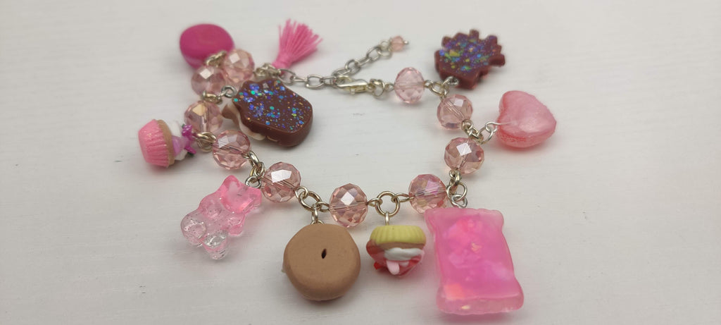 Pink Kawaii Candy Charm Bracelet
