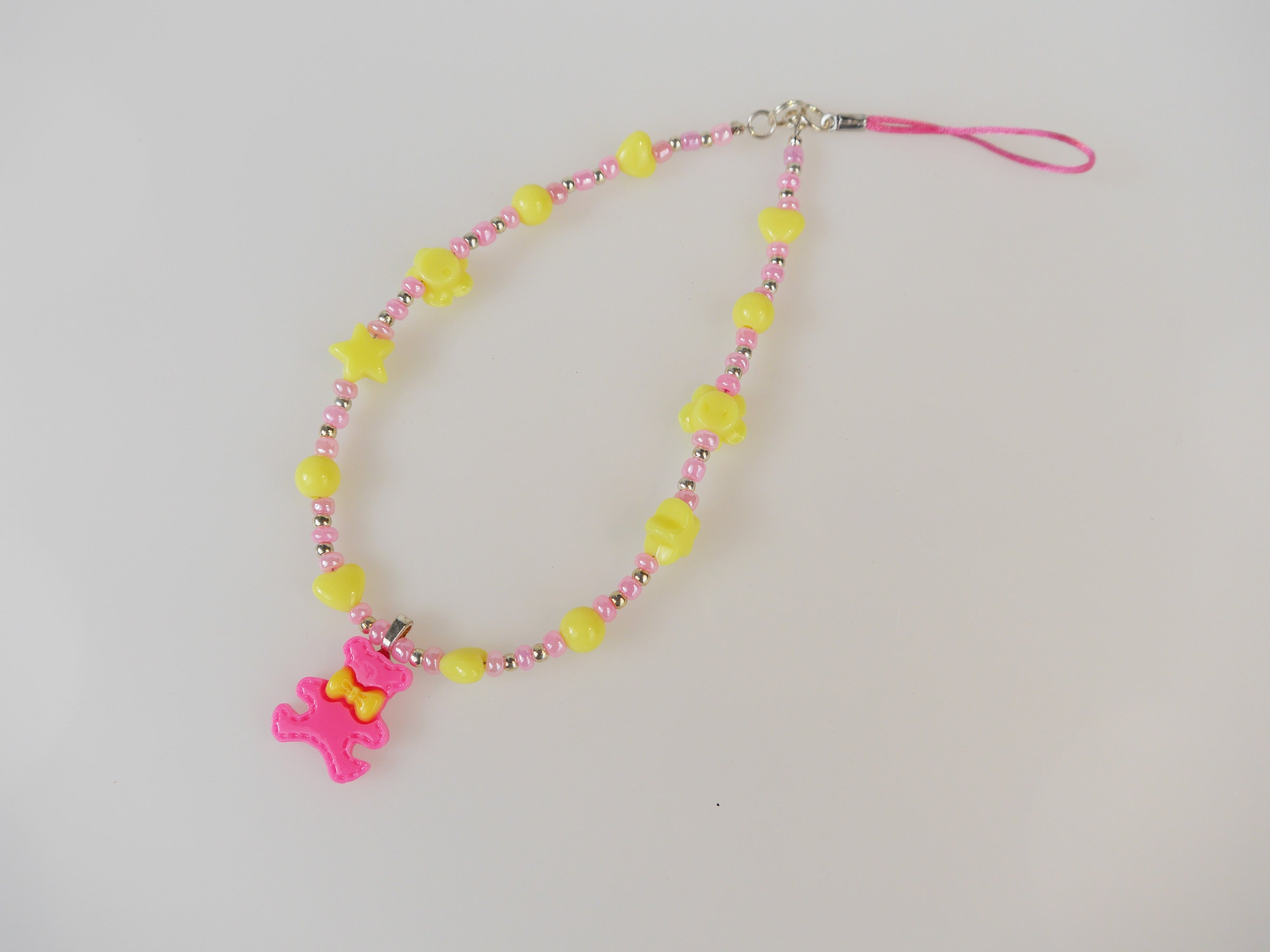 Kawaii Animals, bunny, popsicles, teddy bear charms, Phone Holder Lanyard Strap Acrylic Beads