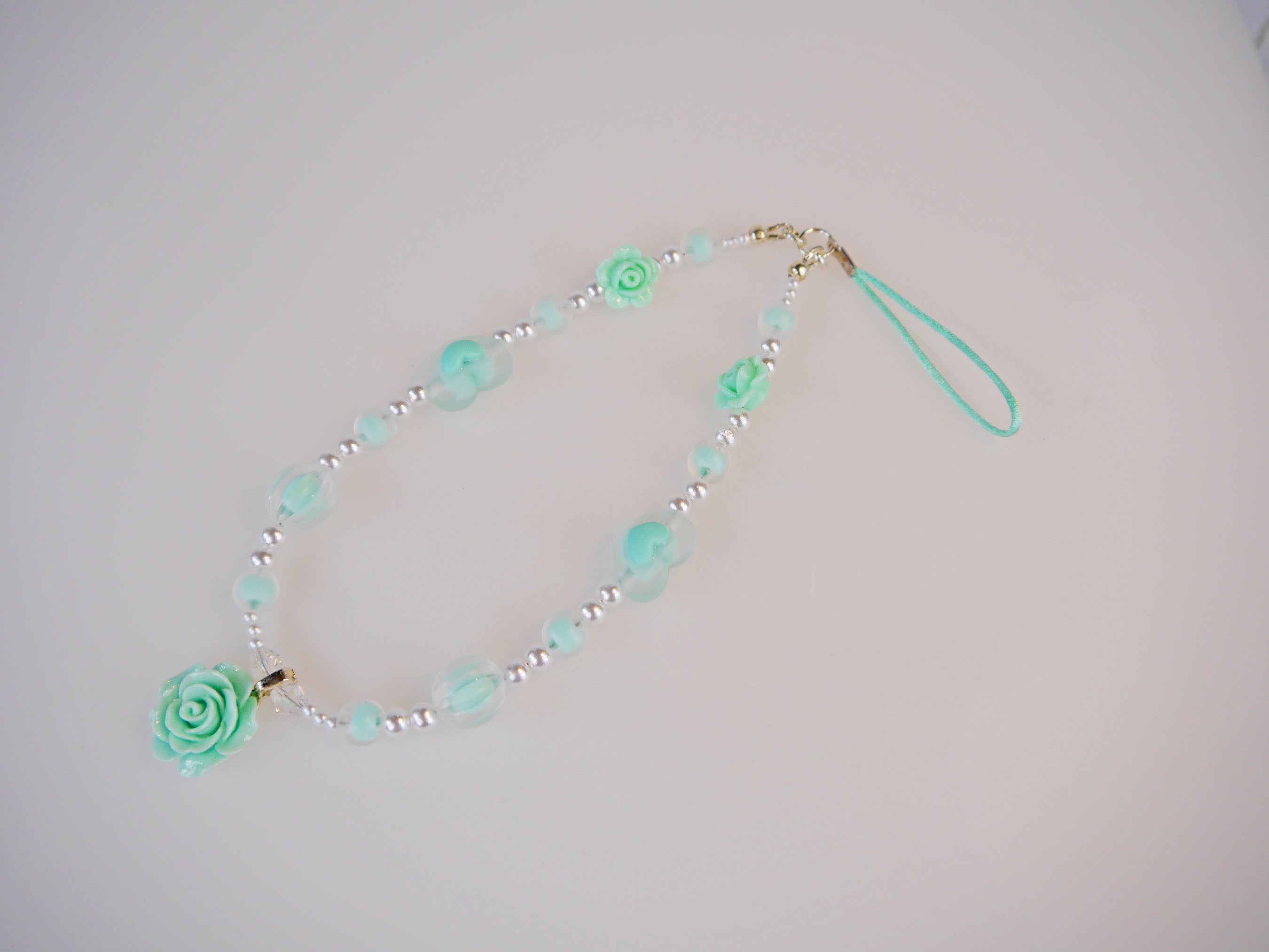 Kawaii Animals, bunny, popsicles, teddy bear charms, Phone Holder Lanyard Strap Acrylic Beads