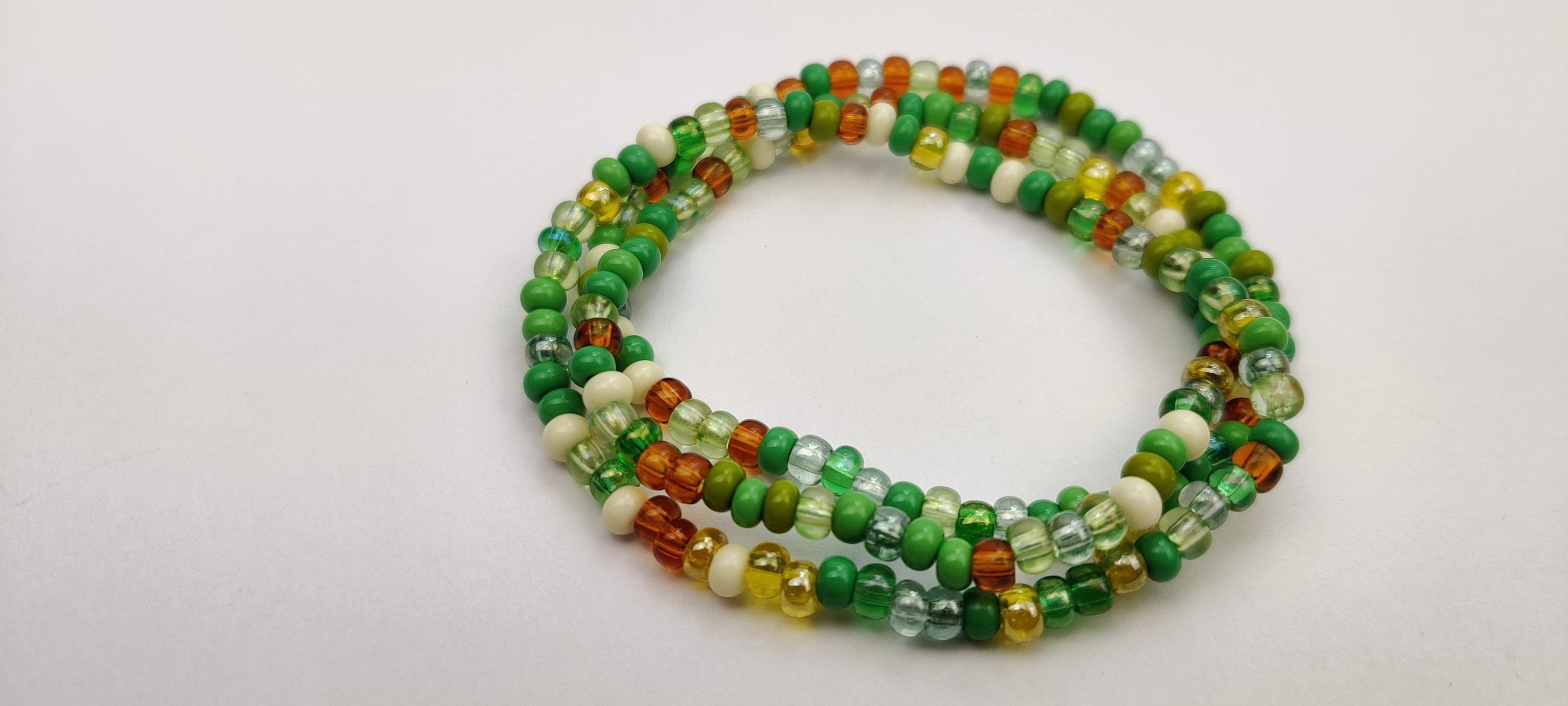 Three Bracelets in Shades of Greens and Browns